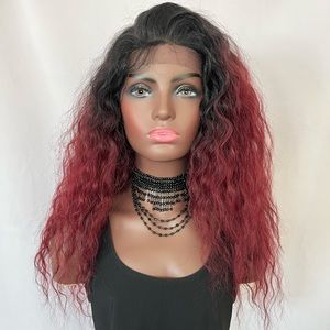 Gorgeous Loose Wave 26” Ombre Burgundy Premium Fiber Lace Front Wig